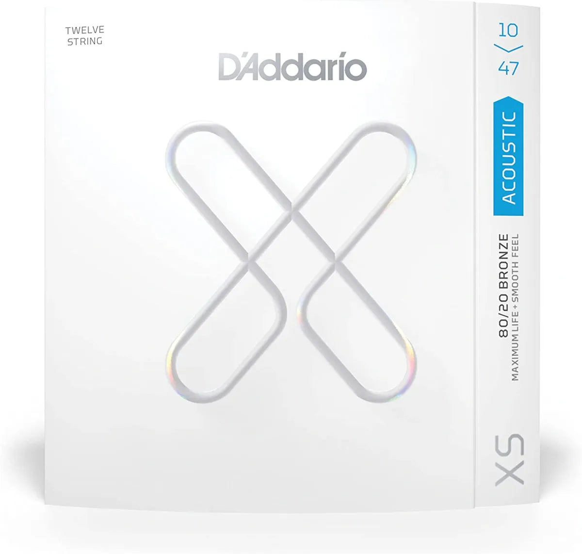 Encordadura D’Addario XSABR1047-12 Guitarra Acústica de 12 Cuerdas XS 80/20 Bronze Coated Light 10-47 Recubierta