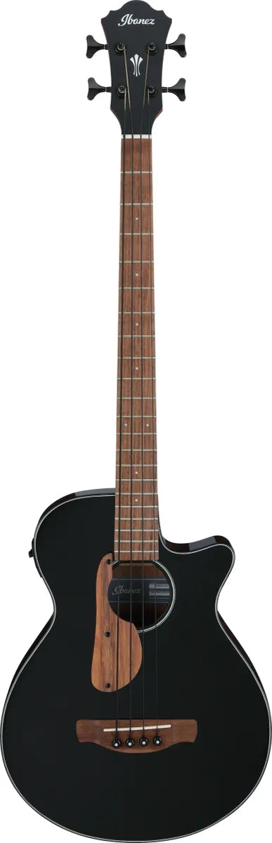Bajo Electroacústico Ibanez AEGB24EBKH Black High Gloss de 4 Cuerdas con Afinador Integrado