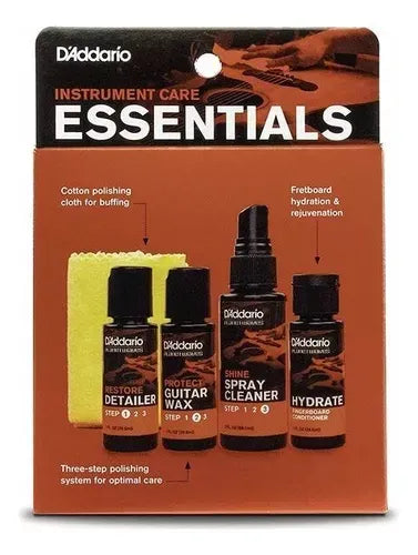 Kit de Mantenimiento para Guitarra D'Addario PW-GCB01 Instrument Care Essentials | Limpieza y Protección