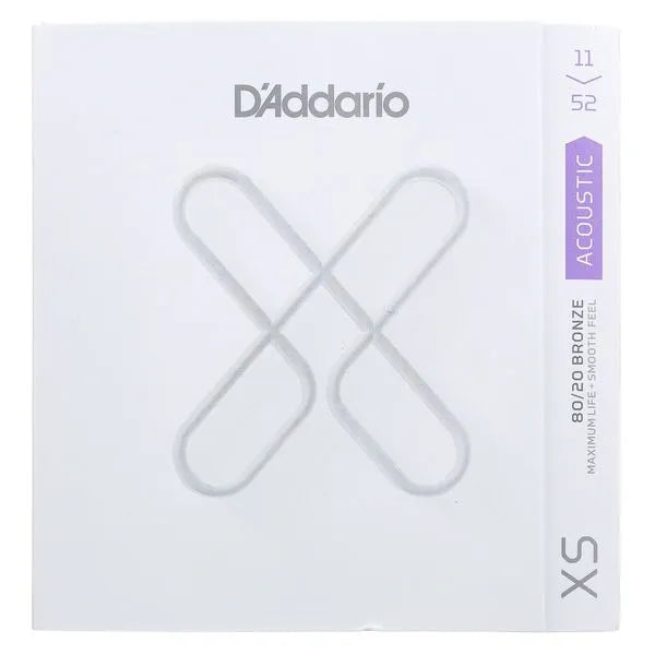 Encordadura D’Addario XSABR1152 Guitarra Acústica XS 80/20 Bronze Coated Custom Light 11-52 Cuerdas Recubiertas