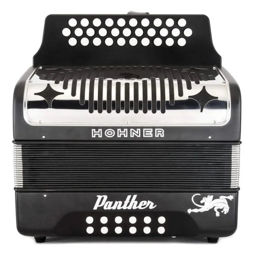 Acordeón Hohner Panther 3100FB Tono Fa Negro + Mini Armónica Hohner de Regalo
