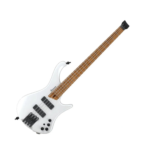 Bajo Eléctrico Sin Cabeza Ibanez EHB1000PWM Pearl White Matte Bass Workshop de 4 Cuerdas con Pastillas Bartolini BH2 y EQ Vari-Mid