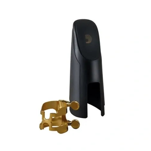 Ligadura para Clarinete D’Addario HCL1G Gold H-Ligature con Tapa Dorada para Boquilla de Clarinete Sib
