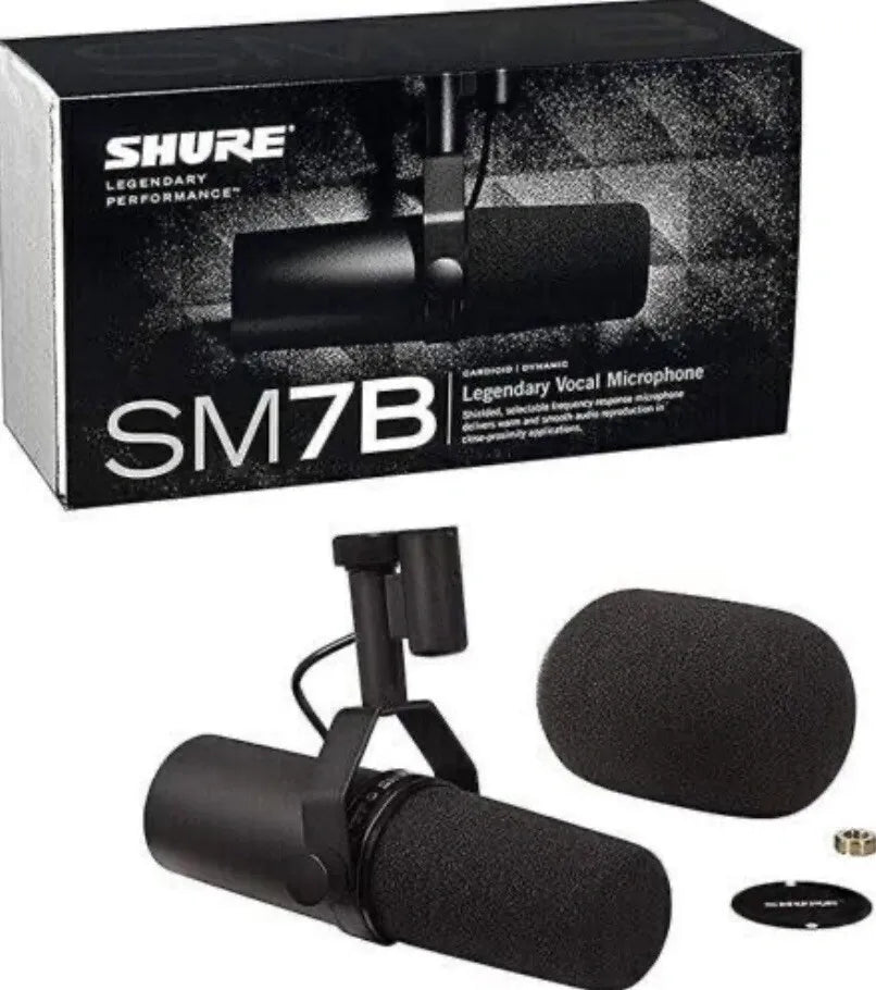 Micrófono Profesional Shure SM7B para Podcast, Streaming y Estudio | Dinámico Cardioide XLR de Alta Calidad