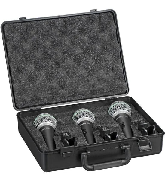 Pack de 3 Micrófonos Dinámicos Samson Q6CL3P Supercardioides para Voz e Instrumentos con Estuche