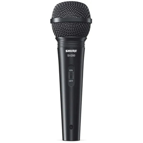 Micrófono Dinámico Shure SV200-W Cardioide XLR con Interruptor para Voz, Karaoke y Presentaciones