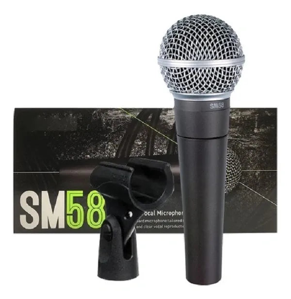 Micrófono Dinámico Shure SM58-LC Cardioide XLR Profesional para Voz, Canto y Escenario en Vivo