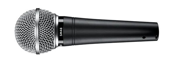 Micrófono Dinámico Shure SM48-LC Cardioide XLR Profesional para Voz, Karaoke y Presentaciones en Vivo
