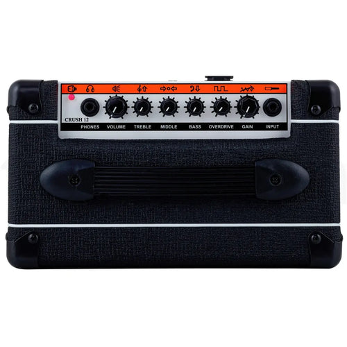 Amplificador para Guitarra Eléctrica Orange Crush 12 Black CRUSH12BK 12W Combo con Overdrive, Ecualizador y Sonido Analógico Profesional