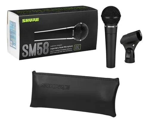 Micrófono Dinámico Shure SM58-BK Edición Especial Negra | Profesional Cardioide para Voz y Canto