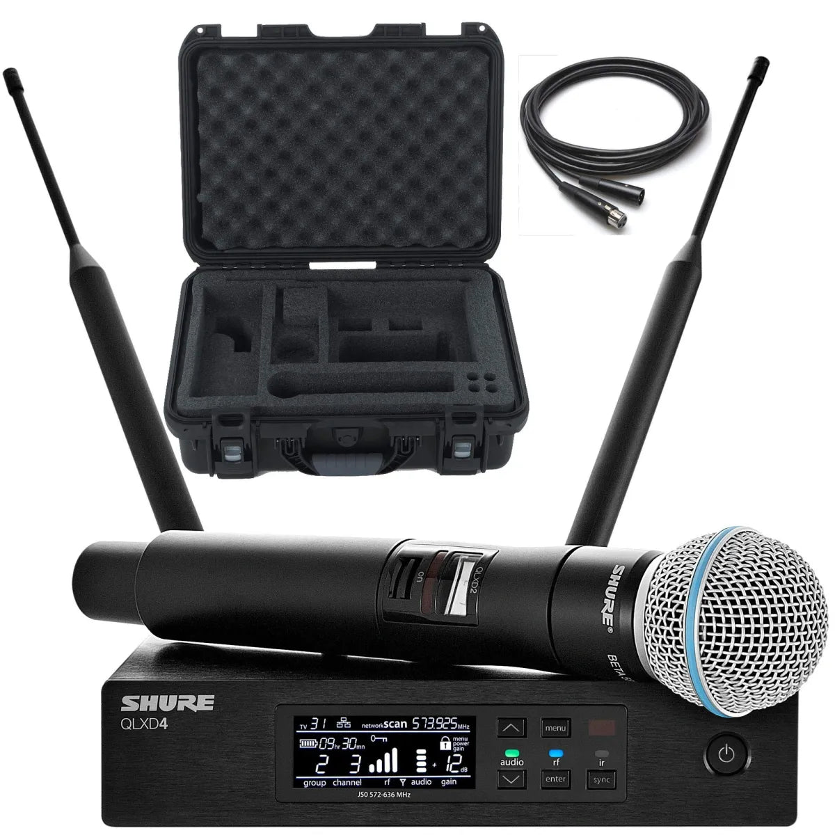 Micrófono Digital Inalámbrico de Mano Shure QLXD24/B58 | Sistema Profesional UHF con Cápsula Beta 58A