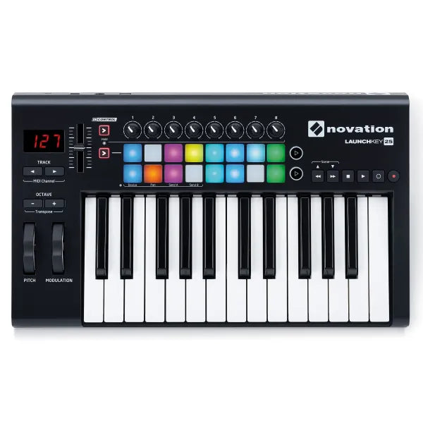 Controlador MIDI Novation Launchkey 25 MK3 de 25 Teclas con Pads RGB, Integración Ableton Live y USB-MIDI