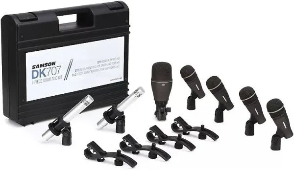 Kit de Micrófonos para Batería Samson DK707 de 7 Piezas Profesional para Estudio y Escenario
