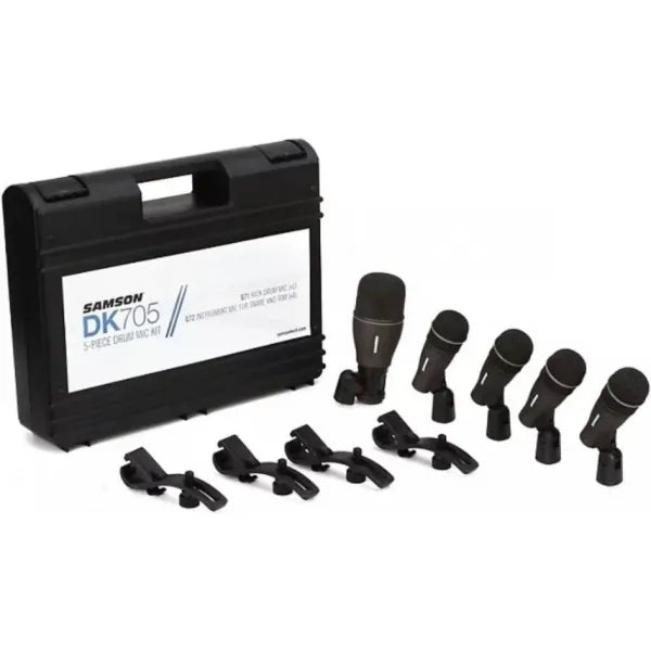 Kit de Micrófonos para Batería Samson DK705 de 5 Piezas Profesional para Estudio y Escenario