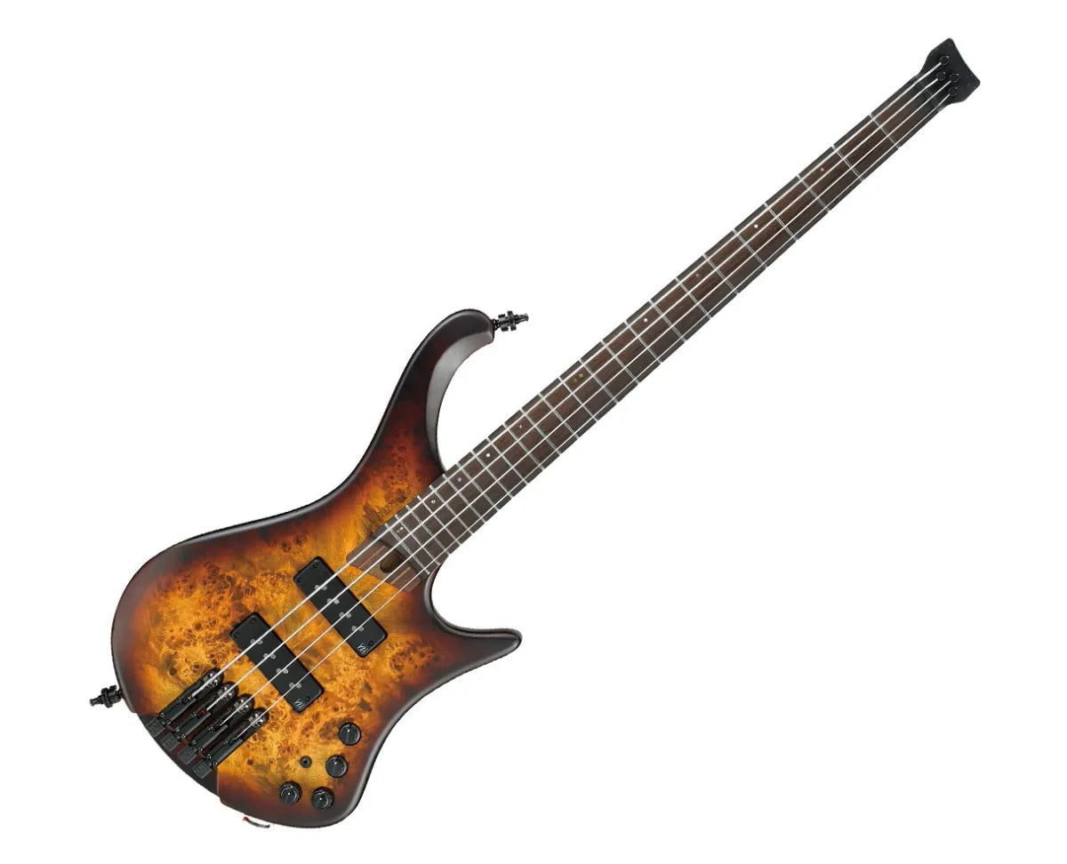 Bajo Eléctrico Sin Cabeza Ibanez EHB1500DEF Dragon Eye Burst Flat Bass Workshop de 4 Cuerdas con Pastillas Nordstrand y EQ Vari-Mid