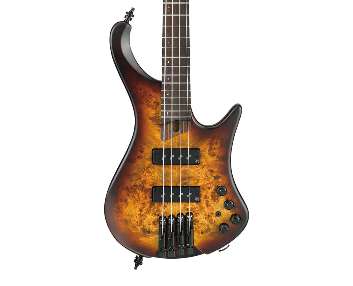Bajo Eléctrico Sin Cabeza Ibanez EHB1500DEF Dragon Eye Burst Flat Bass Workshop de 4 Cuerdas con Pastillas Nordstrand y EQ Vari-Mid