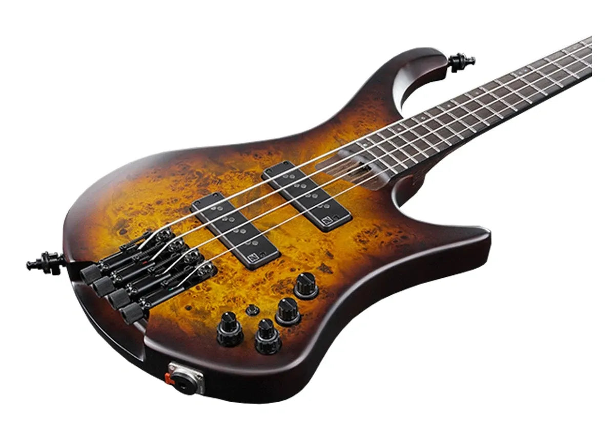 Bajo Eléctrico Sin Cabeza Ibanez EHB1500DEF Dragon Eye Burst Flat Bass Workshop de 4 Cuerdas con Pastillas Nordstrand y EQ Vari-Mid