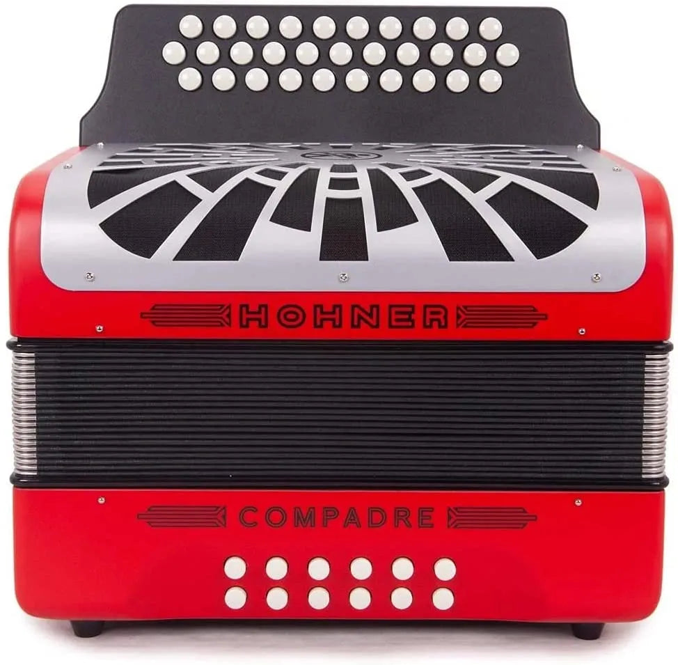Acordeón Hohner Compadre GCF Tono Sol 31 Botones 3 Hileras Diatónico con Funda – Norteño / Tex-Mex