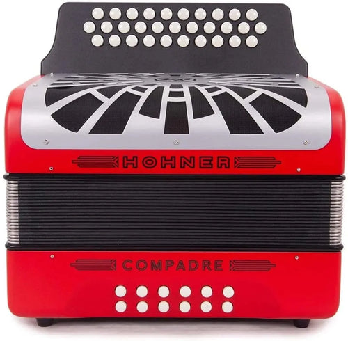 Acordeón Hohner Compadre GCF Tono Sol 31 Botones 3 Hileras Diatónico con Funda – Norteño / Tex-Mex