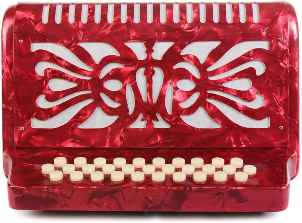 Acordeón Rossetti Tono Fa 31 Botones 12 Bajos Modelo ROS3112FBERD Rojo Profesional Diatónico Norteño