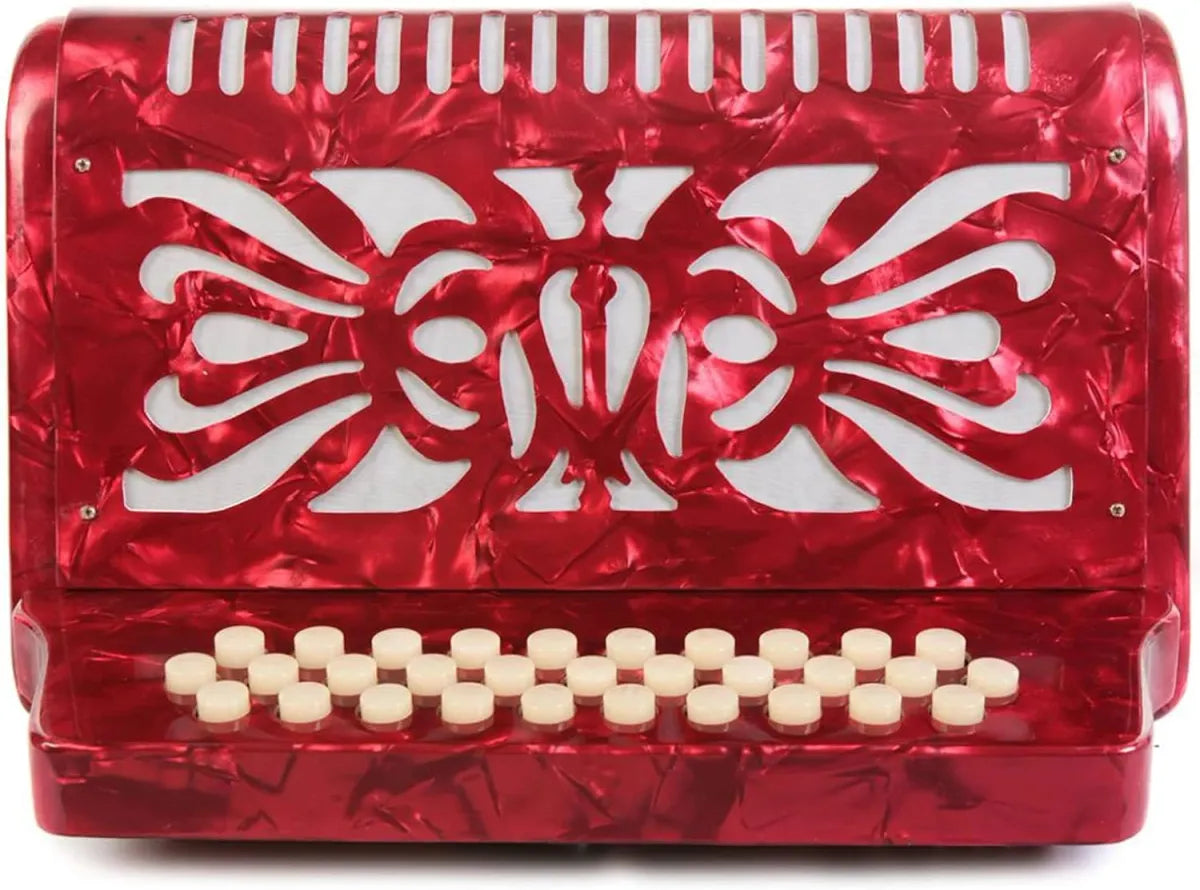 Acordeón Rossetti Tono Fa 31 Botones 12 Bajos Modelo ROS3112FBERD Rojo Profesional Diatónico Norteño