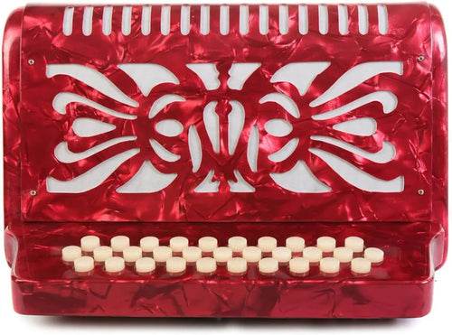 Acordeón Rossetti Tono Fa 31 Botones 12 Bajos Modelo ROS3112FBERD Rojo Profesional Diatónico Norteño