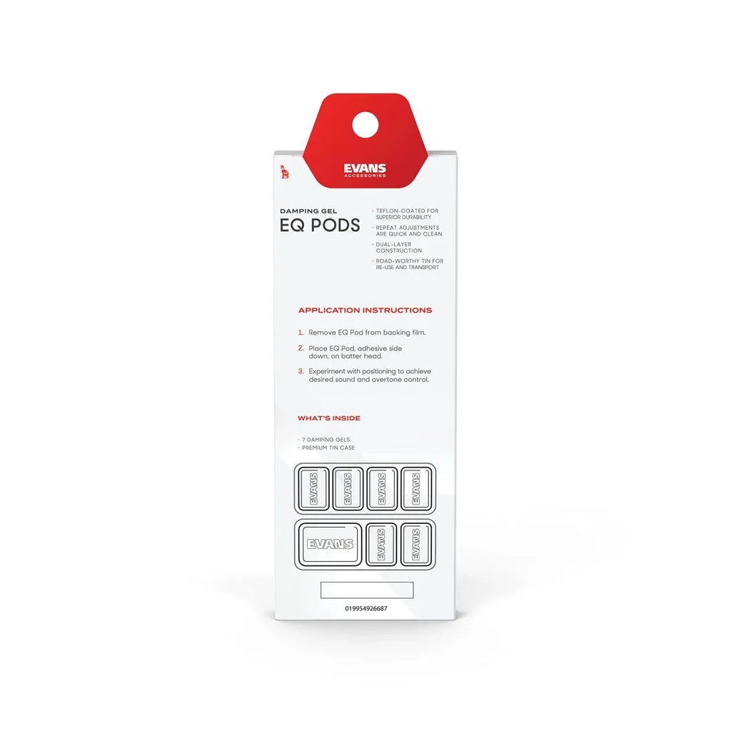 Ahogadores para Batería Evans EQ Pods EQPODS Geles Amortiguadores de Sonido para Control de Armónicos