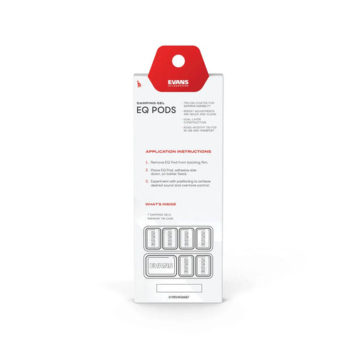 Ahogadores para Batería Evans EQ Pods EQPODS Geles Amortiguadores de Sonido para Control de Armónicos