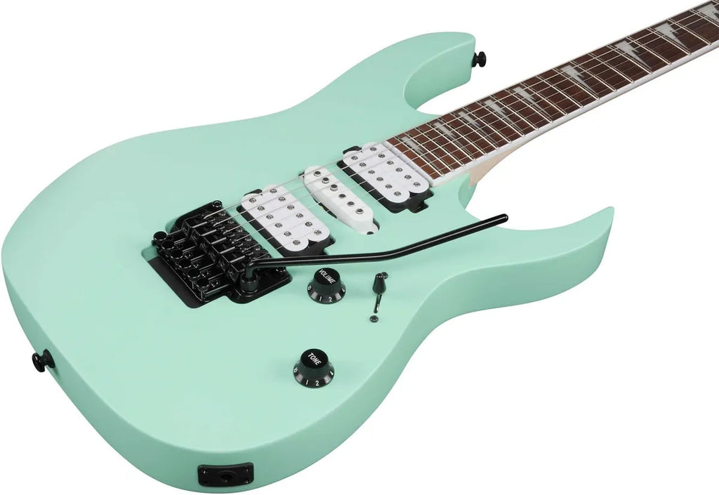 Guitarra Eléctrica Ibanez RG470DX-SFM Sea Foam Green Matte con Pastillas Quantum HSH y Puente Edge-Zero II
