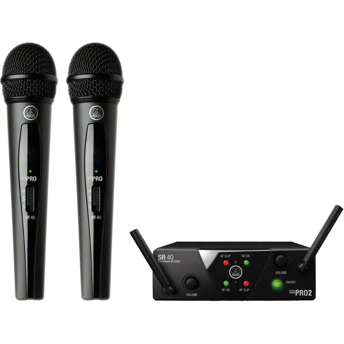 Sistema de Micrófonos Inalámbricos AKG WMS40 Mini Dual 3350H00050 | Sistema UHF Doble Canal Plug & Play Profesional