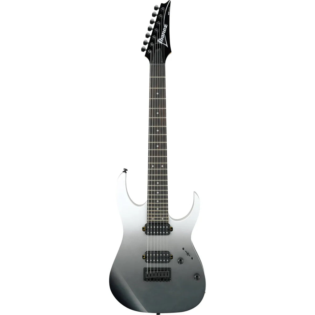 Guitarra Eléctrica Ibanez RG7421PFM Pearl Black Fade Metallic de 7 Cuerdas con Pastillas Quantum y Puente F107