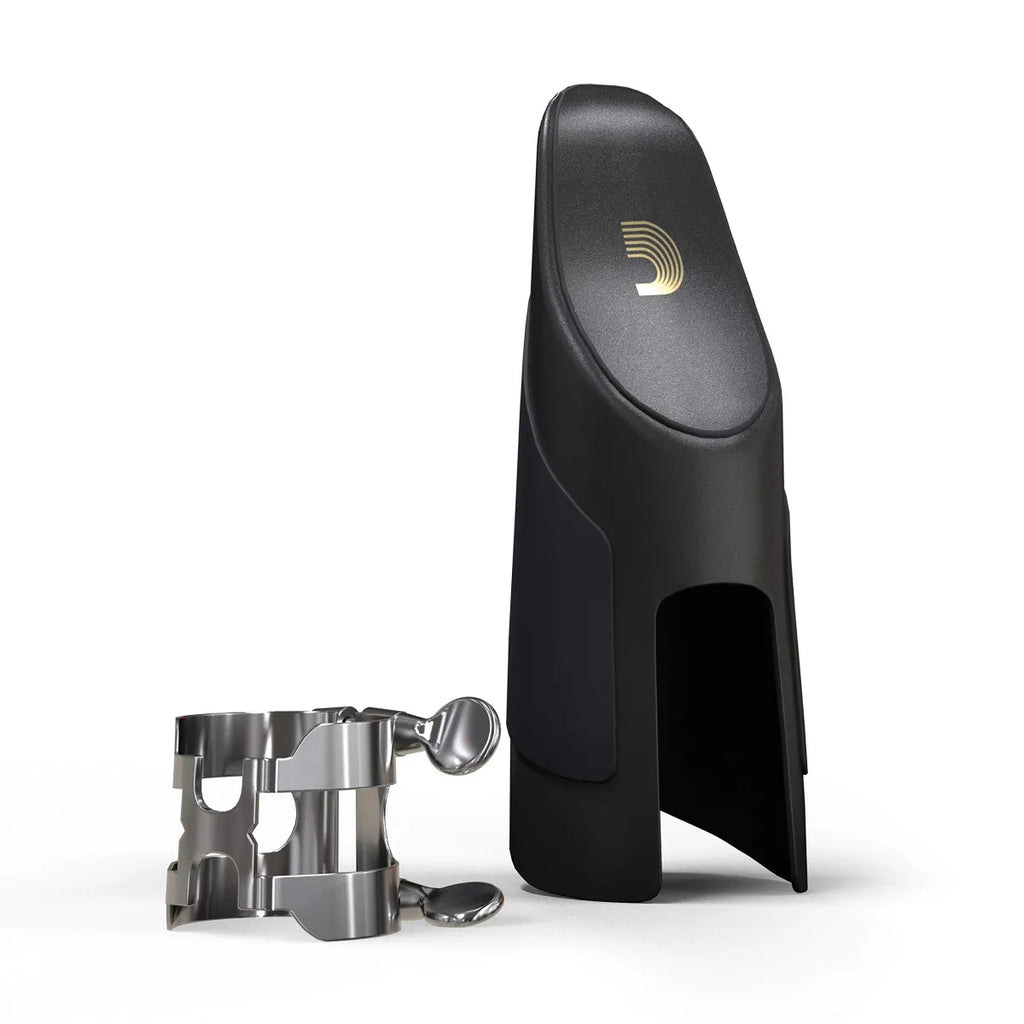 Ligadura para Clarinete D’Addario HCL1S Silver H-Ligature con Tapa Plateada para Boquilla de Clarinete Sib