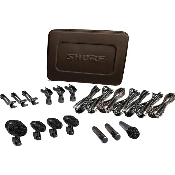 Kit de Micrófonos para Batería Shure PGADRUMKIT7 | Set Profesional de 7 Micrófonos para Grabación y Audio en Vivo