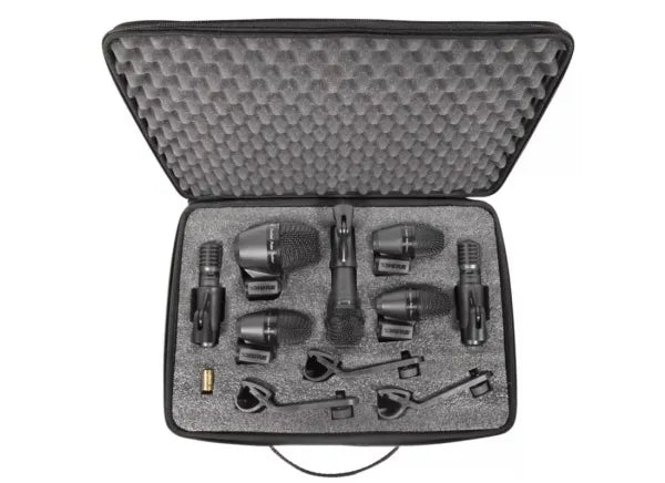 Kit de Micrófonos para Batería Shure PGADRUMKIT7 | Set Profesional de 7 Micrófonos para Grabación y Audio en Vivo