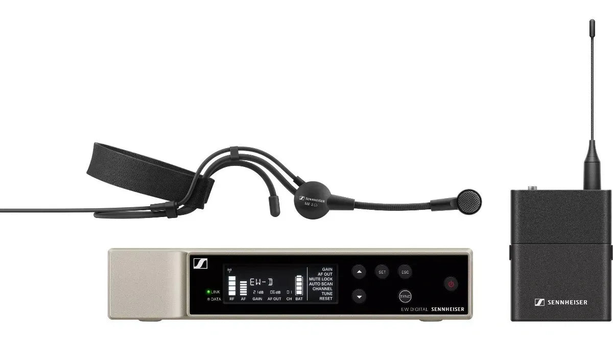 Sistema Inalámbrico de Diadema Sennheiser EW-D ME3 SET | Micrófono Headset Digital UHF Profesional con Smart Assist App