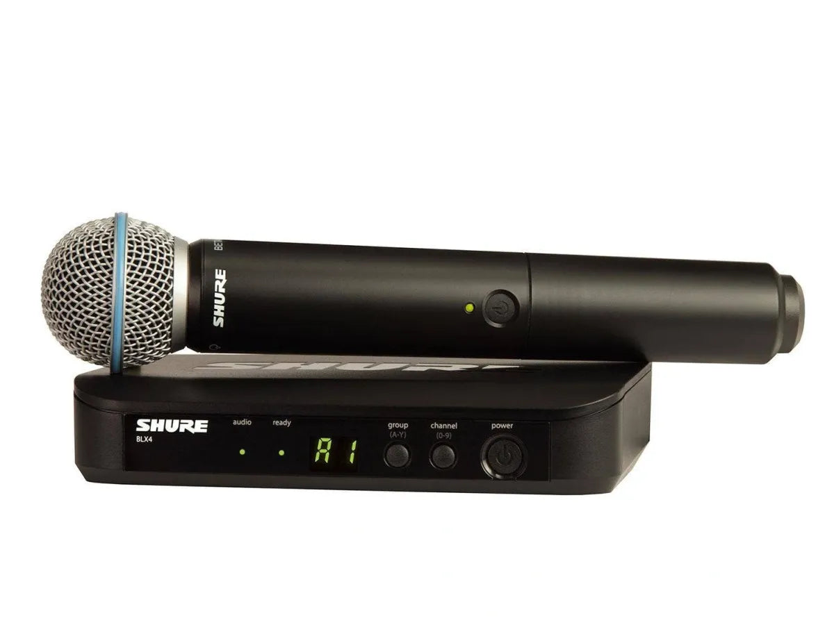Sistema Inalámbrico de Mano Shure BLX24/B58 con Micrófono Beta 58A | Audio Profesional UHF para Escenario
