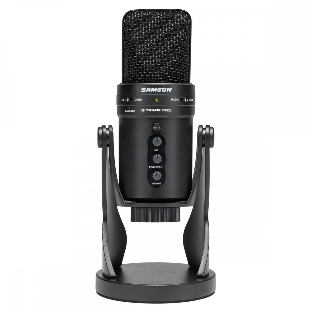 Micrófono de Estudio USB Samson G-Track Pro con Mezclador Integrado – Profesional para Podcast, Streaming y Grabación Musical