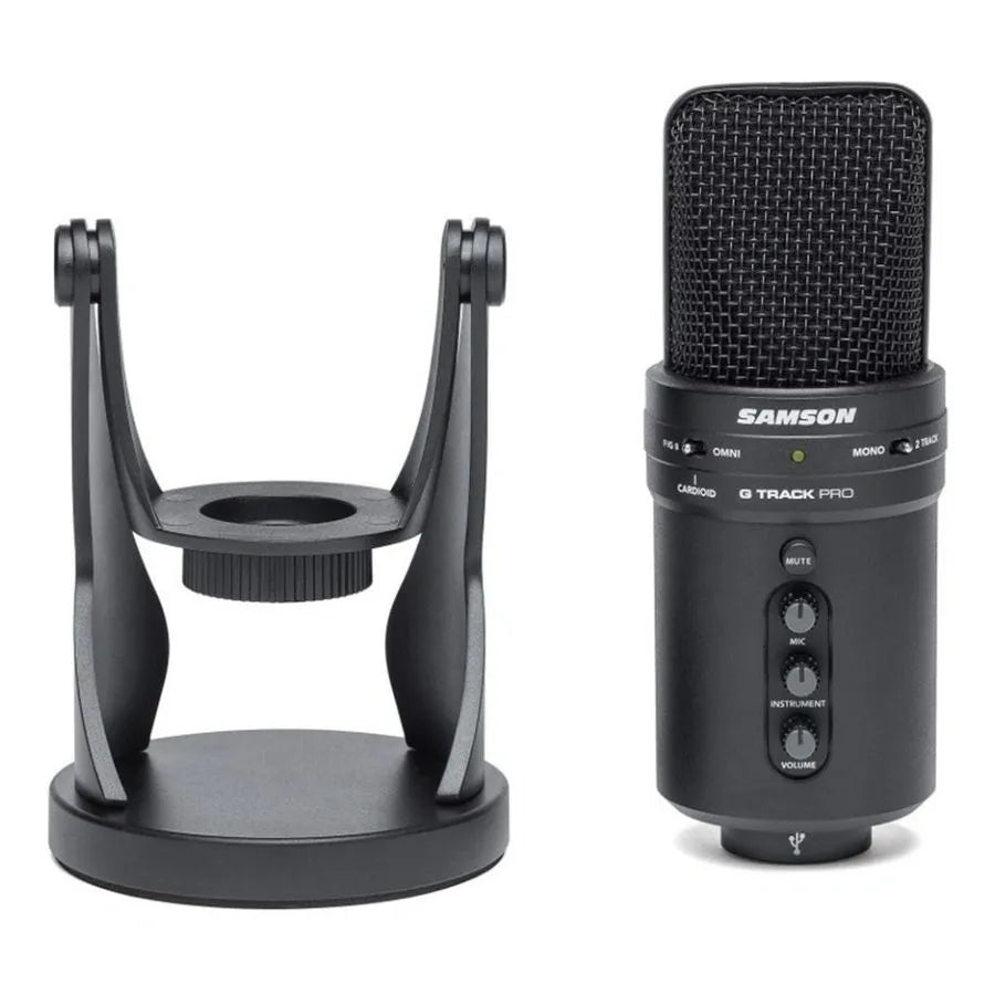 Micrófono de Estudio USB Samson G-Track Pro con Mezclador Integrado – Profesional para Podcast, Streaming y Grabación Musical