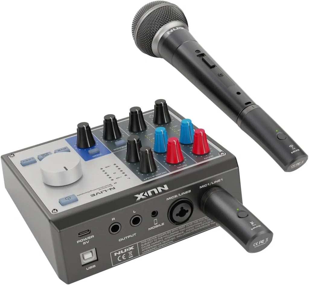 Sistema Inalámbrico de Mano NUX B-3RC 2.4GHz | Audio Hi-Res 24-bit, Latencia Ultra Baja y Alcance de 30 m