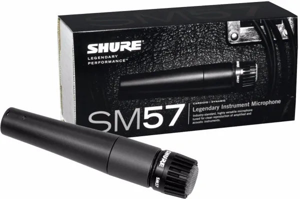 Micrófono Dinámico Shure SM57-LC Cardioide XLR Profesional para Instrumentos, Amplificadores y Estudio
